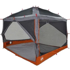 Loisirs De Plein Air-vidaXL Tente intérieure 7 personnes 300 x 300 x 250 cm Gris et orange