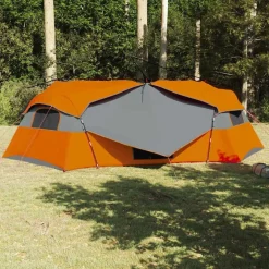 Loisirs De Plein Air-vidaXL Tente intérieure 520 x 520 x 190 cm taffetas Gris et orange