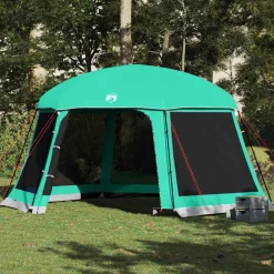 vidaXL Tente piscine toit amovible parois maille vert d'eau 512x458 cm