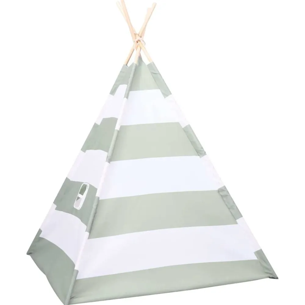 Jeux De Plein Air-vidaXL Tente pour enfants Rayé Gris et blanc 120 x 120 x 150 cm