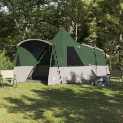 Loisirs De Plein Air-vidaXL Tente Teepee pour 8 personnes avec toit 720 x 465 x 295 cm Vert