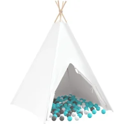 vidaXL Tente tipi Blanc 120 x 120 x 150 cm Tissu et plastique