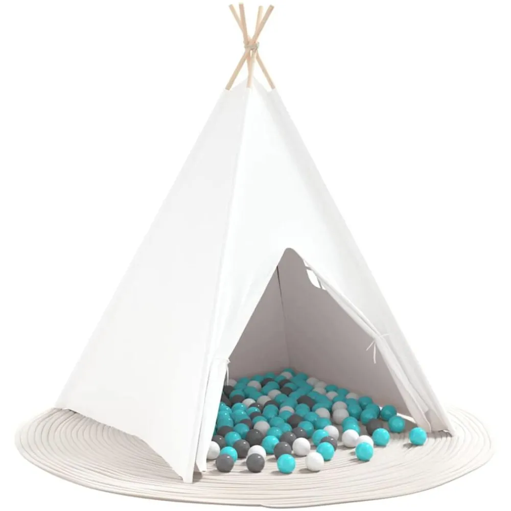 vidaXL Tente tipi Blanc 120 x 120 x 150 cm Tissu et plastique
