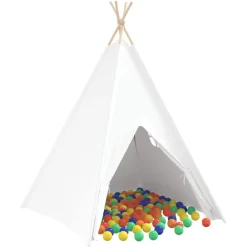 vidaXL Tente tipi Blanc 120 x 120 x 150 cm Tissu et plastique