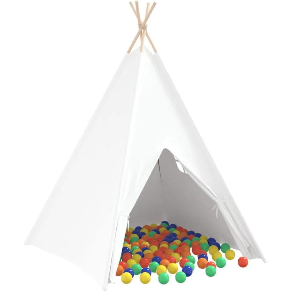 vidaXL Tente tipi Blanc 120 x 120 x 150 cm Tissu et plastique