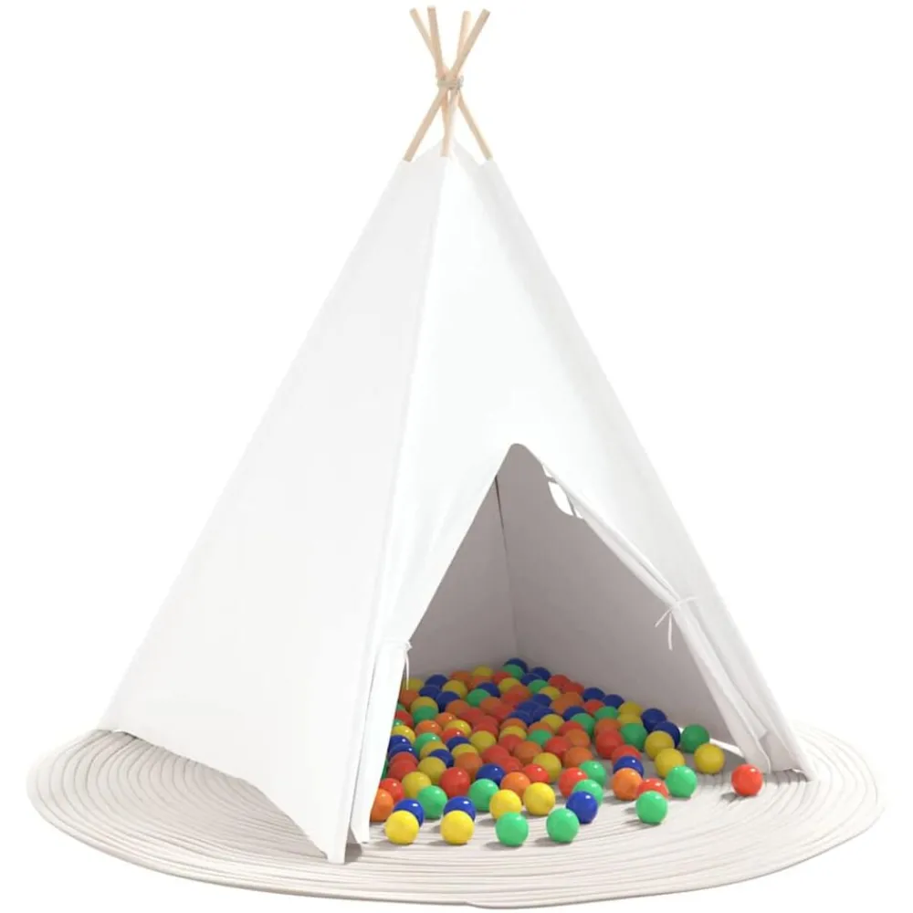 vidaXL Tente tipi Blanc 120 x 120 x 150 cm Tissu et plastique