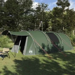 Loisirs De Plein Air-vidaXL Tente tunnel 4 personnes et blanc 740 x 370 x 220 cm Vert