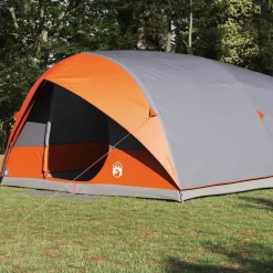 Loisirs De Plein Air-vidaXL Tente Tunnel 500 x 348 x 200 cm taffetas Gris et orange