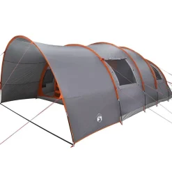 Loisirs De Plein Air-vidaXL Tente Tunnel 8-Personnes 710 x 460 x 245 cm Gris et orange