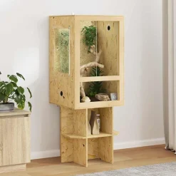 Articles Pour Animaux De Compagnie-vidaXL Terrarium Marron 50 x 50 x 130 cm OSB
