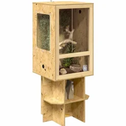 Articles Pour Animaux De Compagnie-vidaXL Terrarium Marron 50 x 50 x 130 cm OSB
