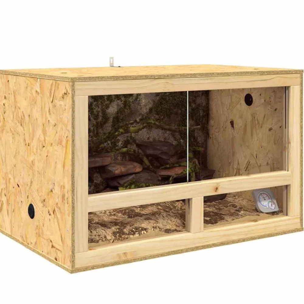 vidaXL Terrarium Marron 80 x 50 x 50 cm OSB