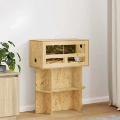 Articles Pour Animaux De Compagnie-vidaXL Terrarium Marron 60 x 30 x 80 cm OSB