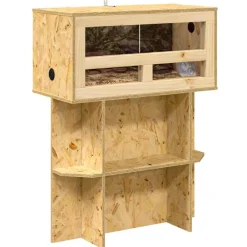 Articles Pour Animaux De Compagnie-vidaXL Terrarium Marron 60 x 30 x 80 cm OSB