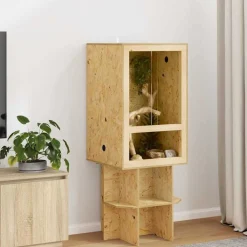 Articles Pour Animaux De Compagnie-vidaXL Terrarium Marron 50 x 50 x 80 cm OSB