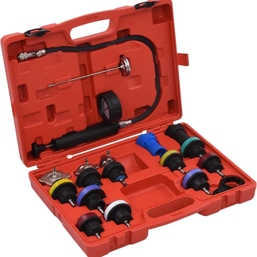 Equipement & Outils De Garage-vidaXL Testeur de pression pour refroidissement et bouchon 18 pcs