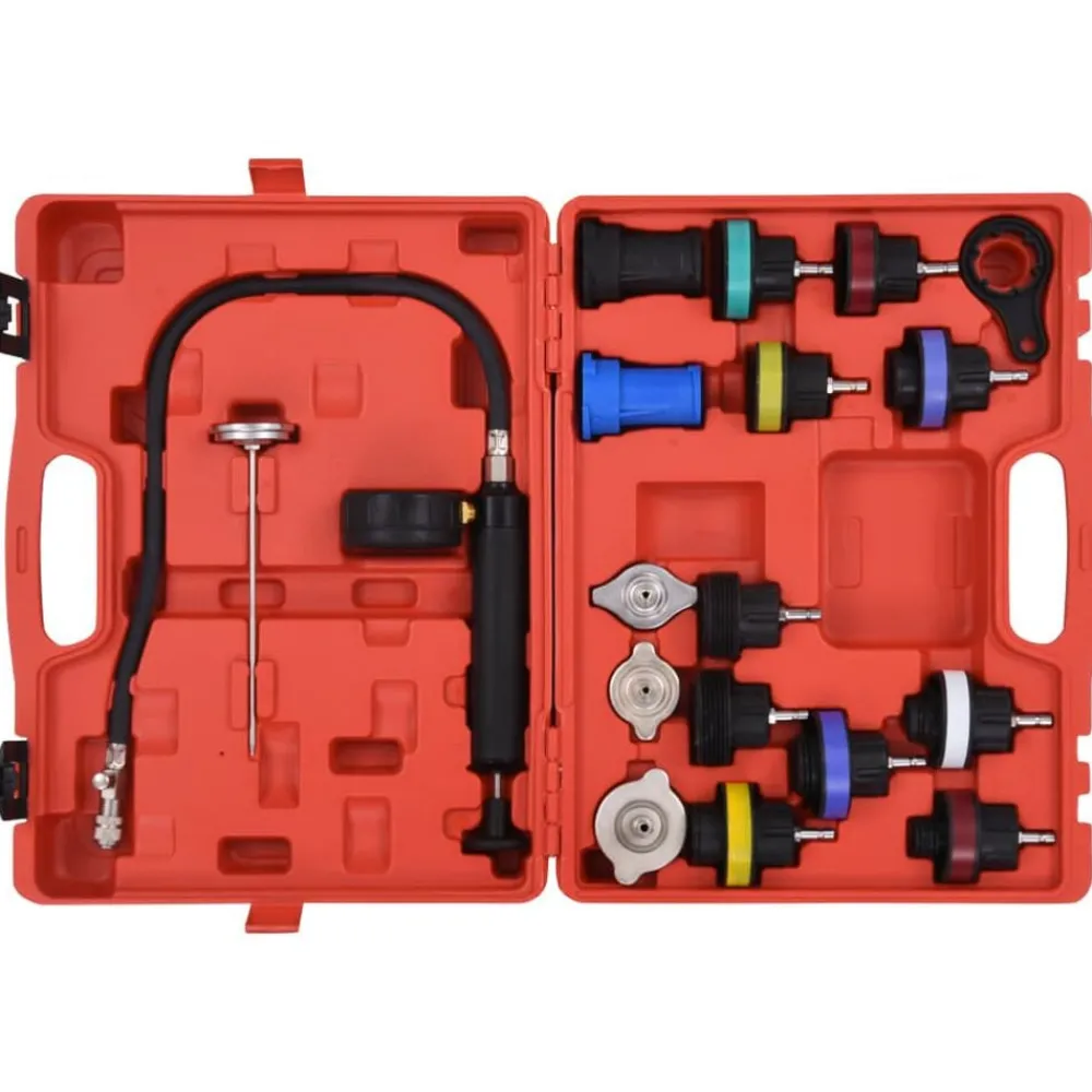 Equipement & Outils De Garage-vidaXL Testeur de pression pour refroidissement et bouchon 18 pcs