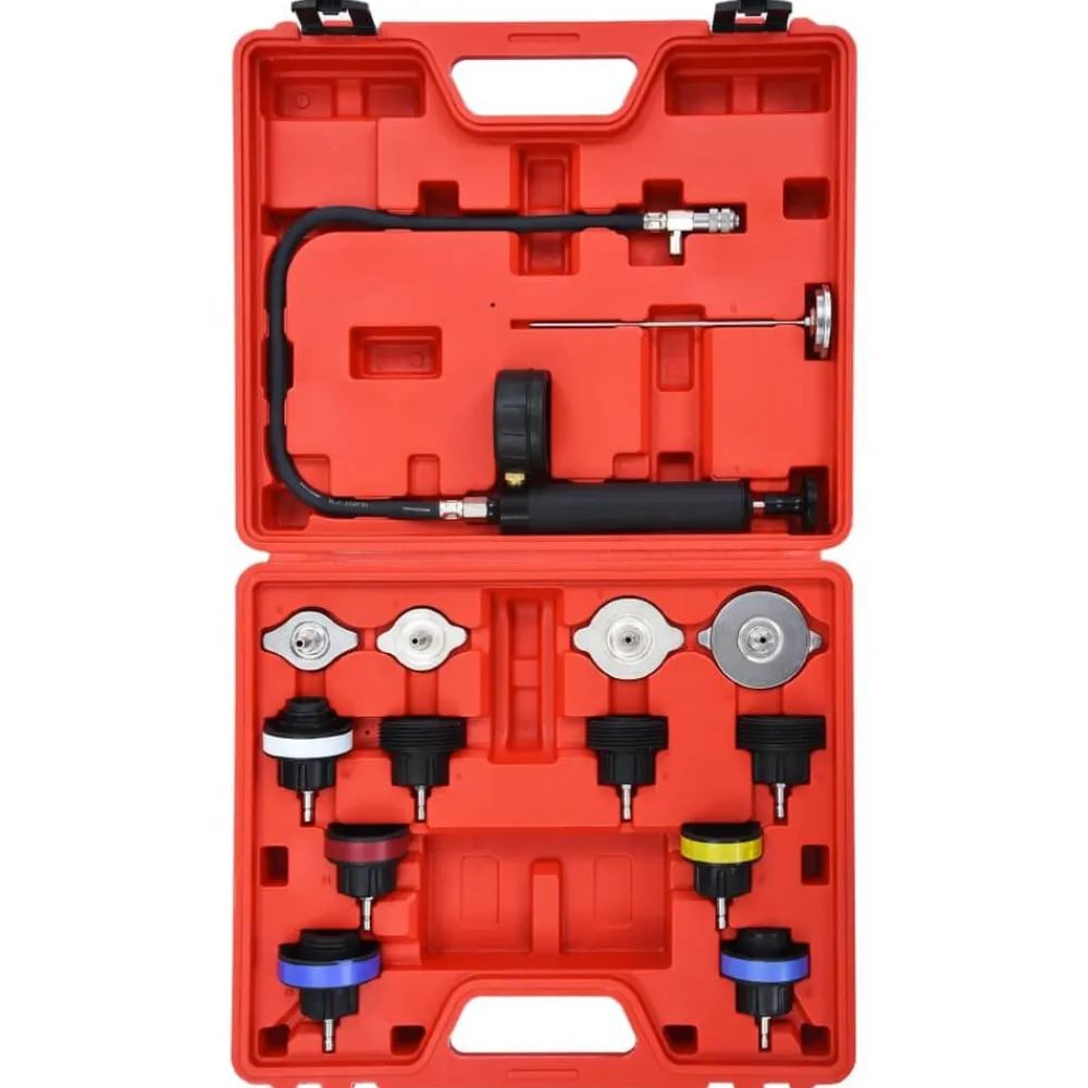 Equipement & Outils De Garage-vidaXL Testeur de pression pour refroidissement et bouchon 14 pcs