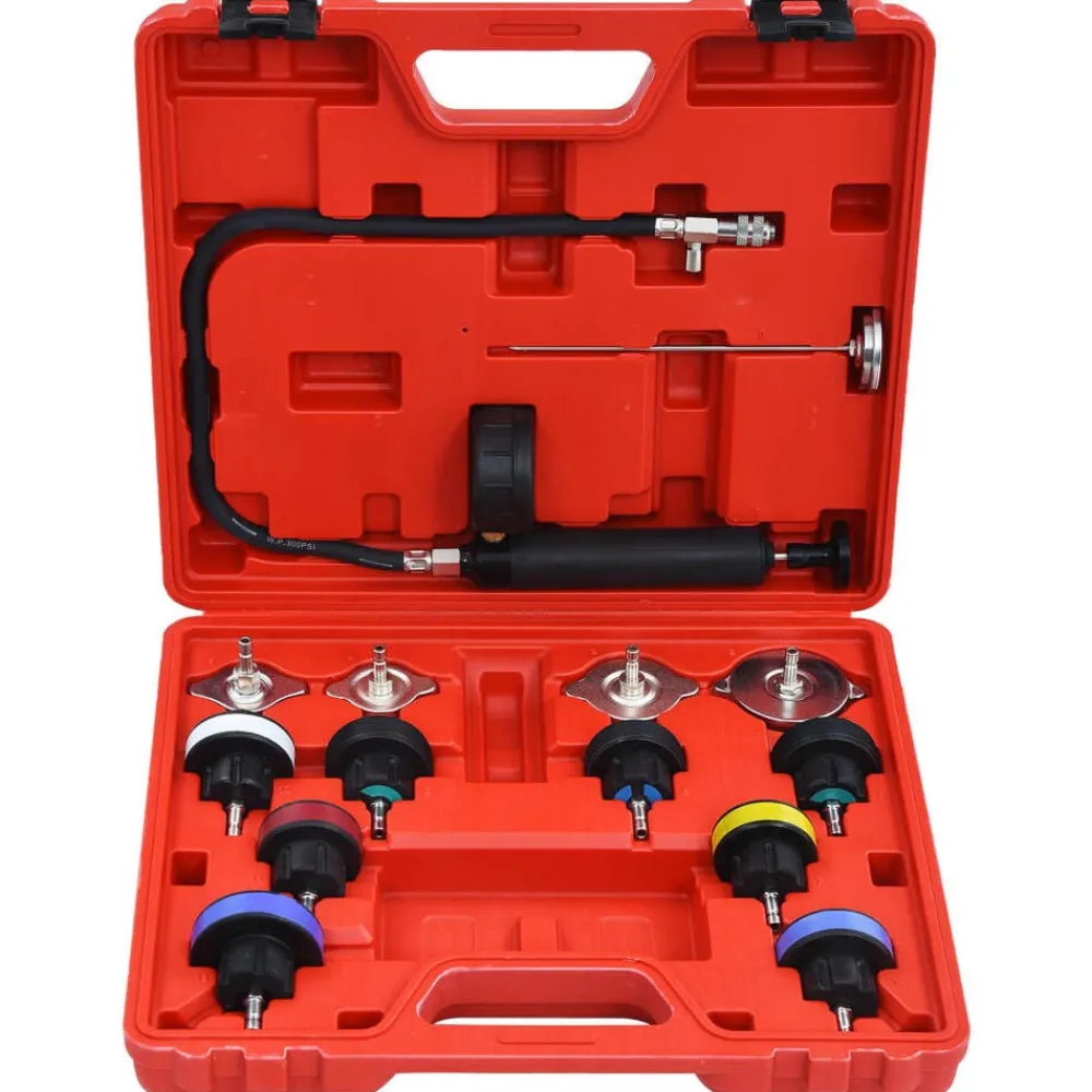 Equipement & Outils De Garage-vidaXL Testeur de pression pour refroidissement et bouchon 14 pcs