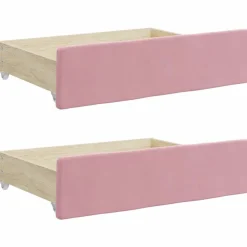 vidaXL Tiroirs de lit 2 pcs bois d'ingénierie et velours