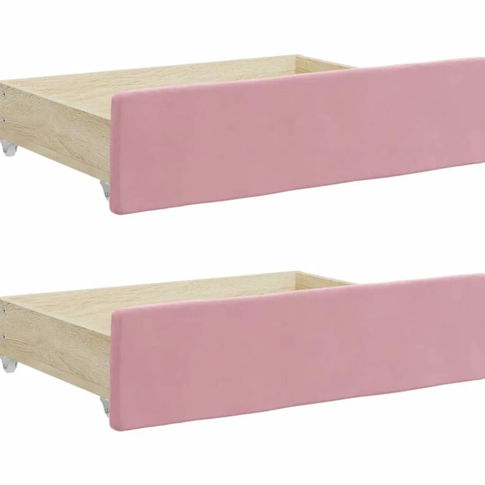vidaXL Tiroirs de lit 2 pcs bois d'ingénierie et velours