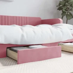 vidaXL Tiroirs de lit 2 pcs bois d'ingénierie et velours