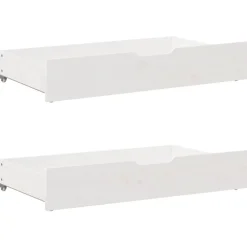 Produits Ménagers-vidaXL Tiroirs sous le lit 2 pcs 95x55x17 cm bois de pin massif Blanc