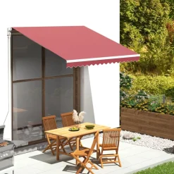 Pelouses & Jardins-vidaXL Tissu de remplacement pour auvent Bordeaux rouge 3x2,5 m rouge bordeaux