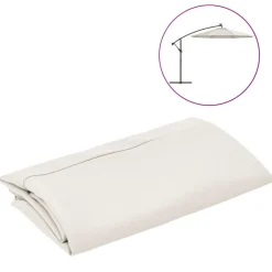 vidaXL Tissu de remplacement pour parasol déporté blanc sable 300 cm