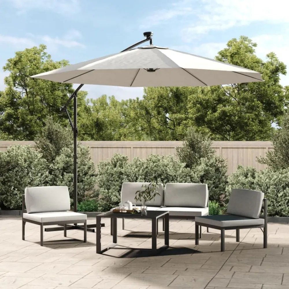 vidaXL Tissu de remplacement pour parasol déporté blanc sable 300 cm