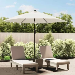 vidaXL Tissu de remplacement pour parasol d'extérieur Blanc 300 cm