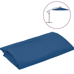 vidaXL Tissu de remplacement pour parasol déporté bleu 300 cm