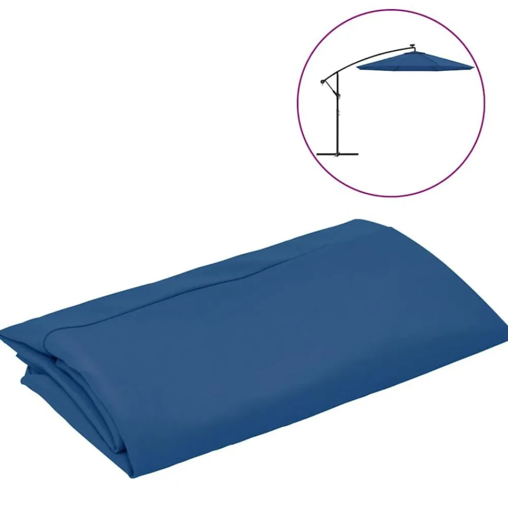 vidaXL Tissu de remplacement pour parasol déporté bleu 300 cm