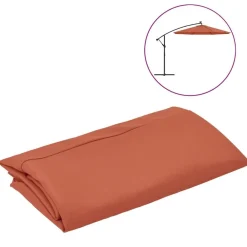 vidaXL Tissu de remplacement pour parasol déporté terre cuite 300 cm