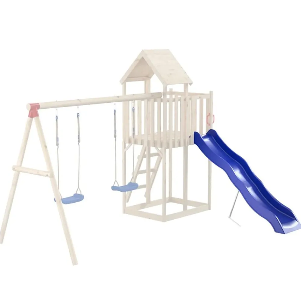 vidaXL Toboggan de jeu bleu 210x40 cm polypropylène