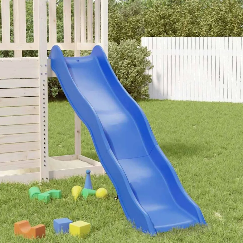 vidaXL Toboggan de jeu bleu 174x38 cm polypropylène