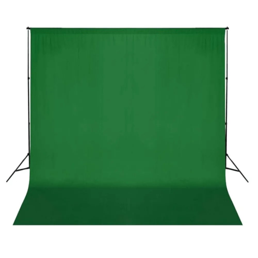 Appareils Photo-vidaXL Toile de fond coton sans support 300x300 cm incrustation Vert