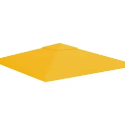 Pelouses & Jardins-vidaXL Toile de toit de belvédère 2 niveaux 310 g/m² 3x3 m Jaune