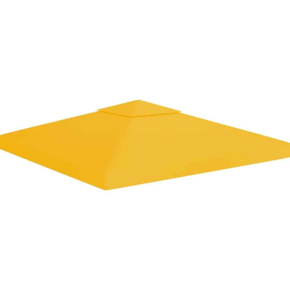Pelouses & Jardins-vidaXL Toile de toit de belvédère 2 niveaux 310 g/m² 3x3 m Jaune