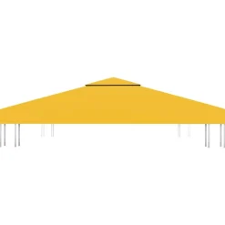 Pelouses & Jardins-vidaXL Toile de toit de belvédère 2 niveaux 310 g/m² 3x3 m Jaune