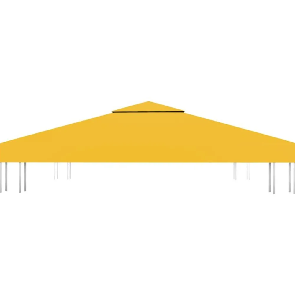 Pelouses & Jardins-vidaXL Toile de toit de belvédère 2 niveaux 310 g/m² 3x3 m Jaune