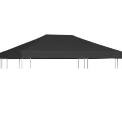 Pelouses & Jardins-vidaXL Toile supérieure de belvédère 310 g/m² 4x3 m Gris