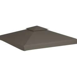 vidaXL Toile supérieure de belvédère 2 niveaux 310 g/m² 3x3 m