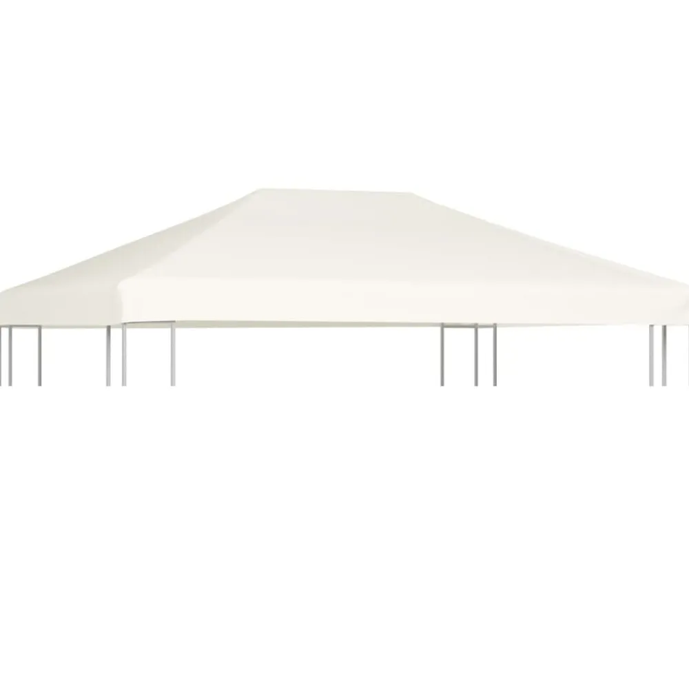 Pelouses & Jardins-vidaXL Toile supérieure de belvédère 310 g / m² 4x3 m crème Blanc