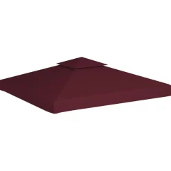 Pelouses & Jardins-vidaXL Toile supérieure double de belvédère 310 g/m² 3x3 m Bordeaux Bordeaux&nbsp;