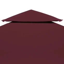 Pelouses & Jardins-vidaXL Toile supérieure double de belvédère 310 g/m² 3x3 m Bordeaux Bordeaux&nbsp;