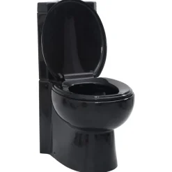 Plomberie-vidaXL Toilette d'angle en céramique pour salle de bains Noir