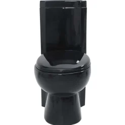 Plomberie-vidaXL Toilette d'angle en céramique pour salle de bains Noir