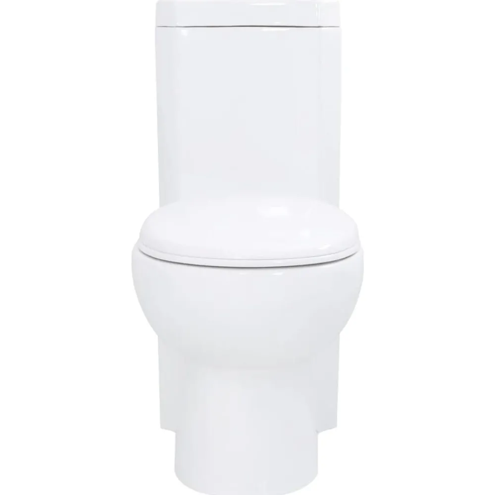 vidaXL Toilette d'angle en céramique pour salle de bains