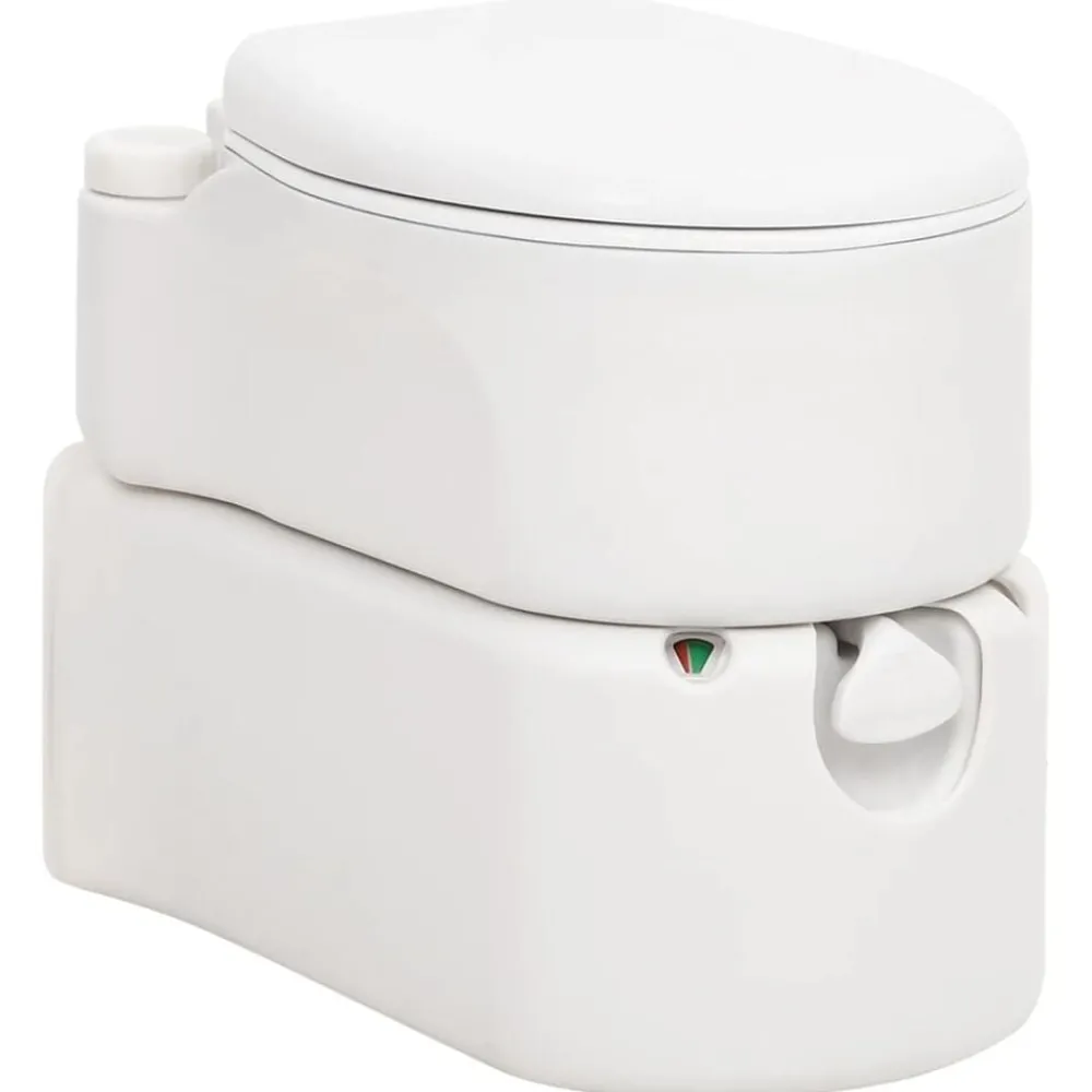 vidaXL Toilette de camping intégrée blanc 24+17 L PEHD et émail
